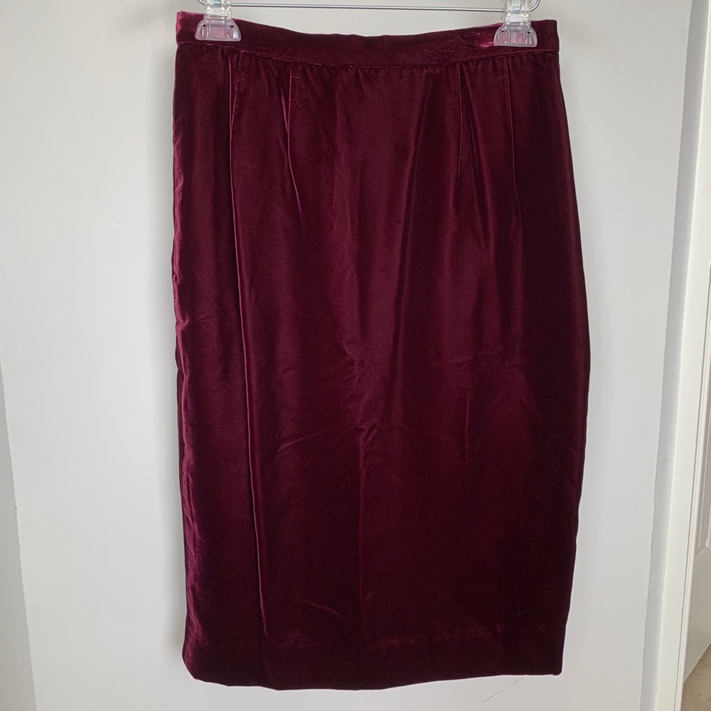 Vintage Carlisle Burgundy Velvet Skirt